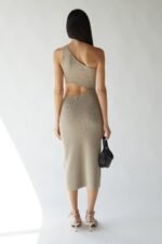 One Shoulder Midi Dress With Cutout - Image 5
