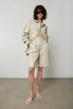 Vegan Leather Shirt Jacket - Image 2
