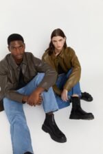 Vegan Leather Shirt Jacket