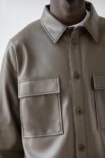 Vegan Leather Shirt Jacket - Image 5