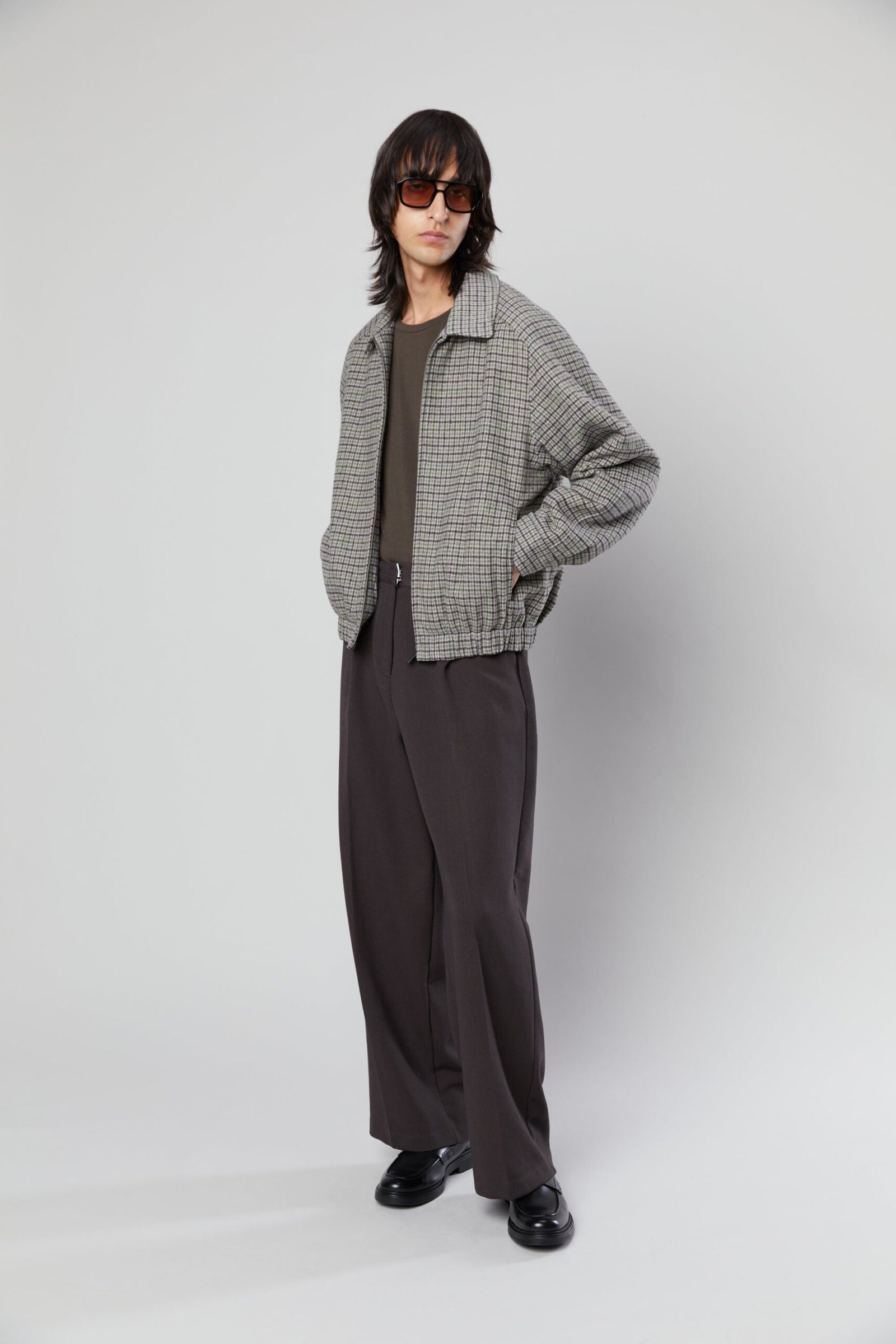 Jacket-9289_Moon_20Mist_20Houndstooth-1.jpg Collared Short Jacket - Image 1