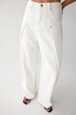 Pin Tuck Wide Leg Denim Jean - Image 5