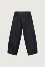Cropped High-Rise Barrel Leg Dark Blue Wash Jean - Image 5