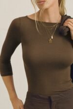 Boatneck Mid-Sleeve Top - Image 5