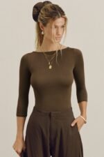 Boatneck Mid-Sleeve Top