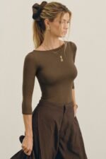 Boatneck Mid-Sleeve Top - Image 3