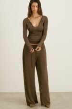 Notched V Neck Long Sleeve - Image 2