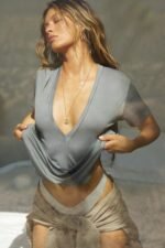 Plunge V Neck Tee - Image 3