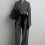 Cinched Waist Double-Breasted Blazer