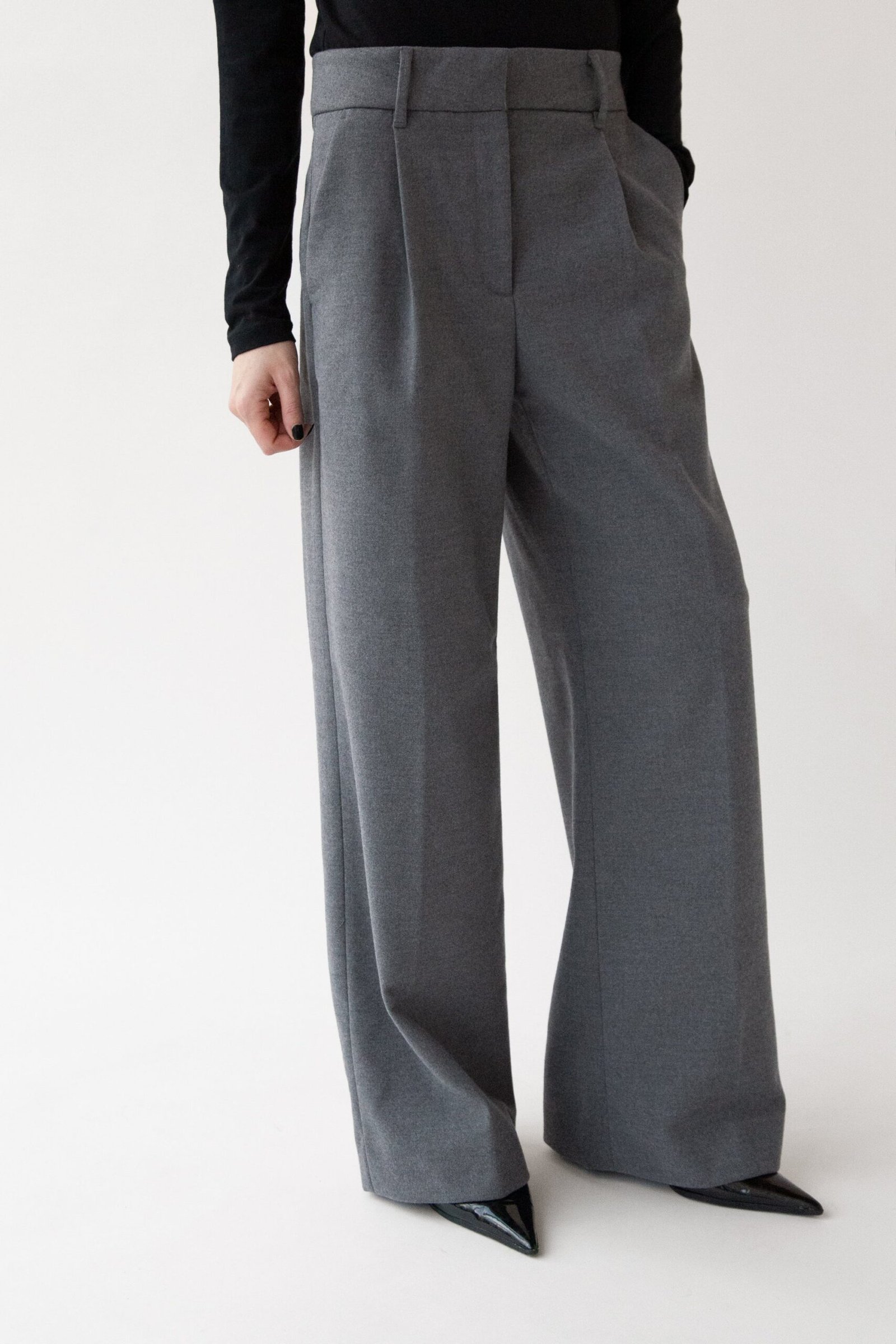 Pant-11233_Dark_Heather_Grey-1.jpg Wide Leg Trouser - Image 1
