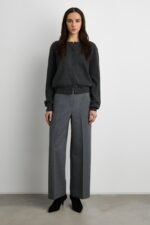 Cropped Half Elastic Waist Pant