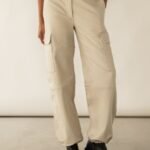 Twill Wide Leg Cargo Pant With Shock Cord