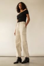 Twill Wide Leg Cargo Pant With Shock Cord - Image 2