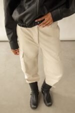 Twill Wide Leg Cargo Pant With Shock Cord - Image 3