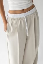 Exposed Elastic Waistband Dress Pant - Image 5