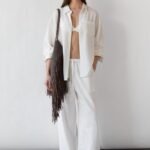 Linen Blend Wide Leg Pant