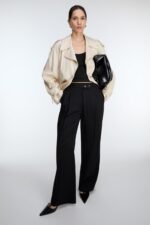 High-Rise Wide Leg Belt Detail Trouser - Image 3