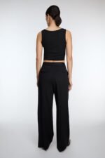 High-Rise Wide Leg Belt Detail Trouser - Image 4