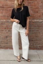 Regular Length Twill Barrel Leg Pant