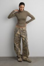 Camo Print Barrel Leg Pant - Image 2