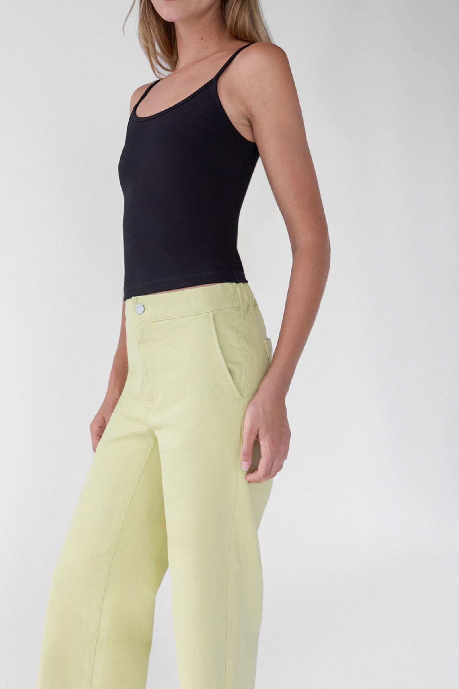 Pant-6581_Beechnut_Green-1.jpg Regular Length Twill Wide Leg Pant - Image 1