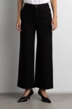 Cropped Length Twill Wide Leg Pant - Image 2