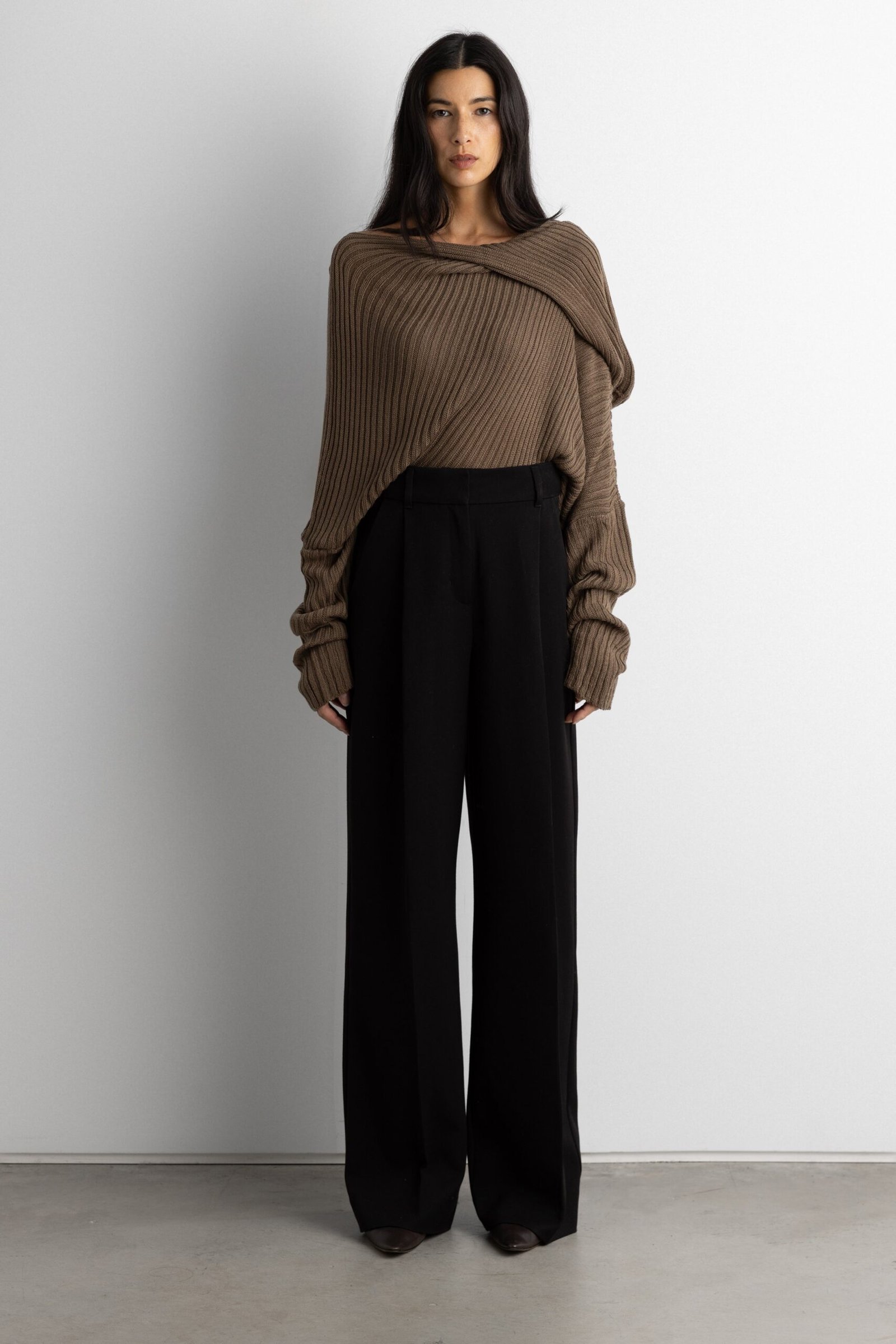 Pant-8193_Black-1_19c2c150-a0fc-43cc-884c-29e78e525ce5.jpg Wide Leg Trouser - Image 1