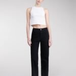 Long Length Twill Wide Leg Pant