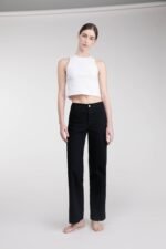 Long Length Twill Wide Leg Pant