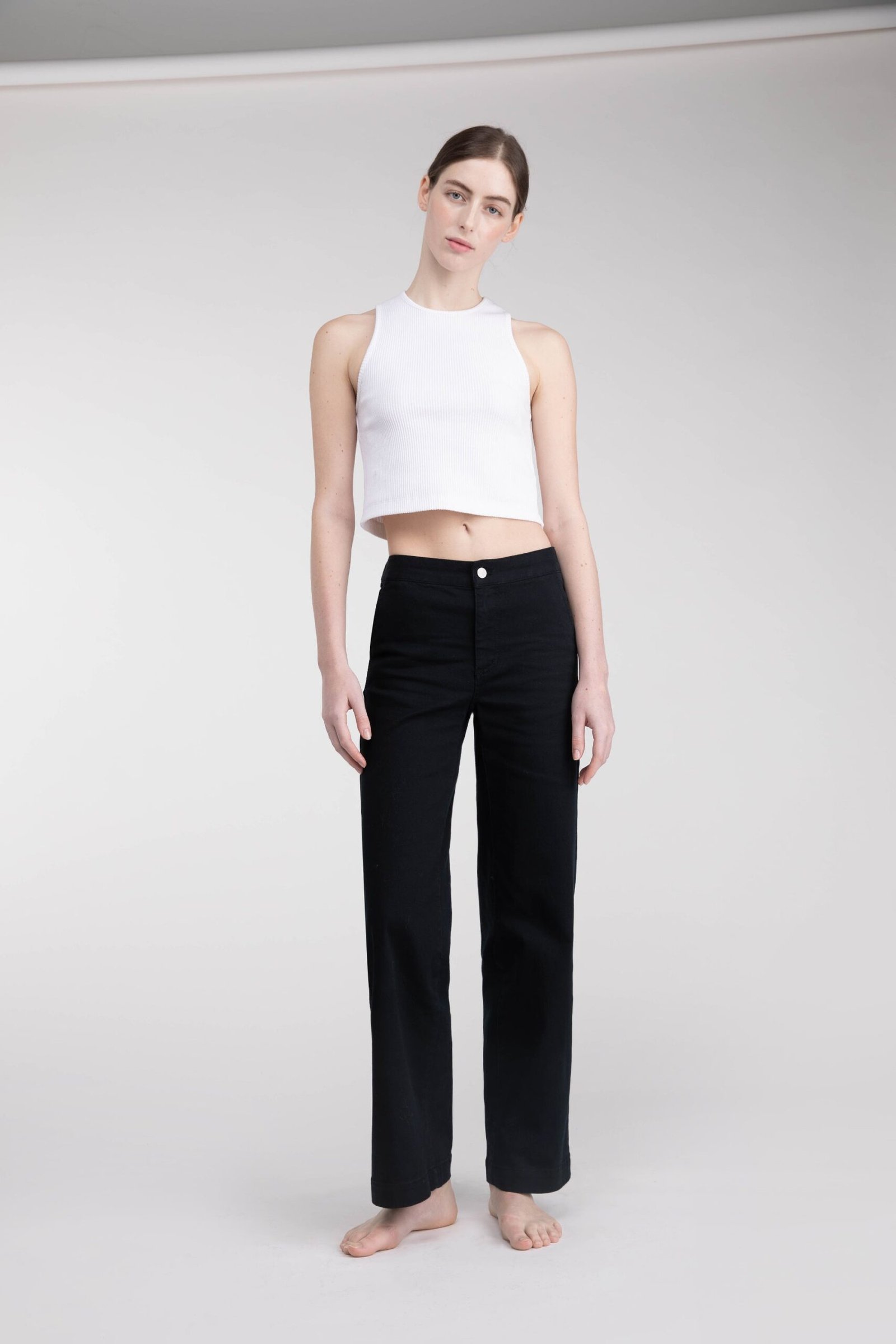 Pant-8294_Black-4.jpg Long Length Twill Wide Leg Pant - Image 1
