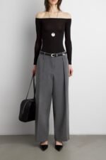 Wide Leg Trouser With Double Belt Detail - Image 2