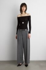 Wide Leg Trouser With Double Belt Detail - Image 4