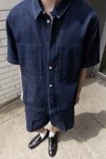 Oversized Short Sleeve Denim Shirt - Image 2