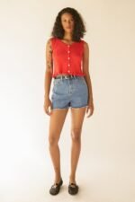 Cut Off Denim Shorts - Image 3