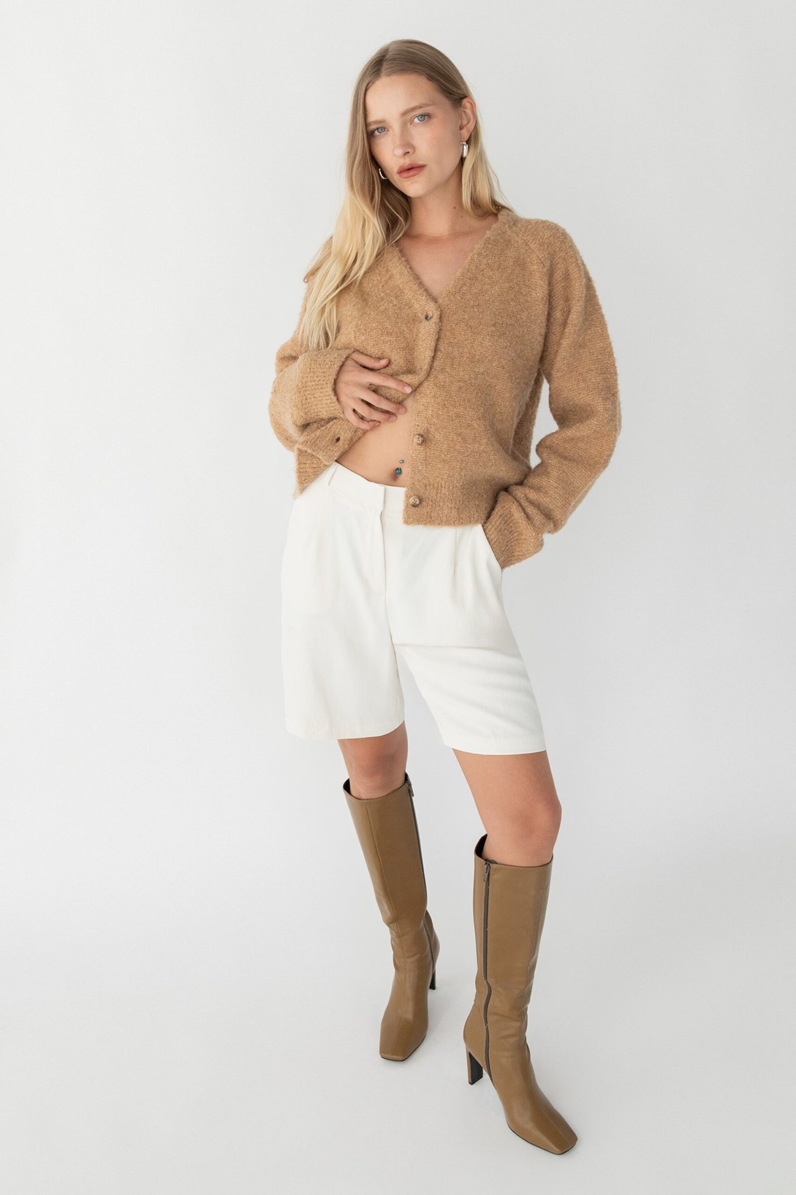 Short-13976_White-1.jpg Long Trouser Shorts - Image 1