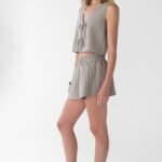 Gauze Elastic Waistband Short