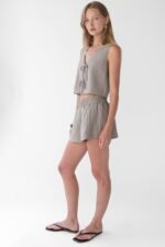 Gauze Elastic Waistband Short