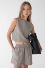 Gauze Elastic Waistband Short - Image 3
