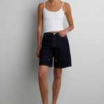 Denim Jort With Drawstring Waist