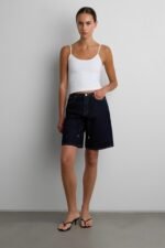 Denim Jort With Drawstring Waist