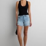 Mid-Rise Jean Short With Distressing