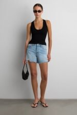 Mid-Rise Jean Short With Distressing - Image 2