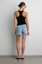 Mid-Rise Jean Short With Distressing - Image 4