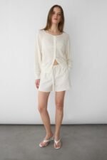 Knit Drawstring Elastic Waist Short
