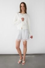 Satin Short With Lace Hem - Image 2