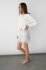 Satin Short With Lace Hem - Image 4