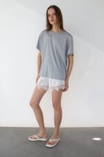 Satin Short With Lace Hem - Image 5