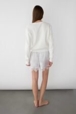 Satin Short With Lace Hem - Image 6