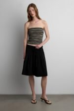 Pleated Wide Leg Cullote Short - Image 2