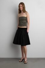 Pleated Wide Leg Cullote Short - Image 3